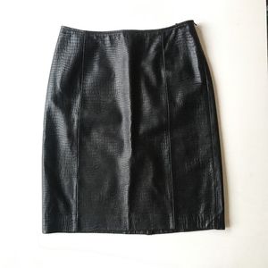 Black Leather Lauren Ralph Lauren Leather Skirt